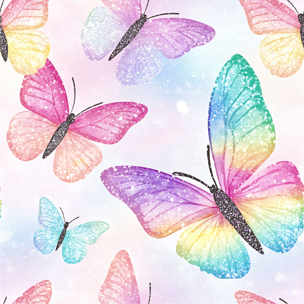 VB Little Unicorn Girls in Love Bright Butterlies